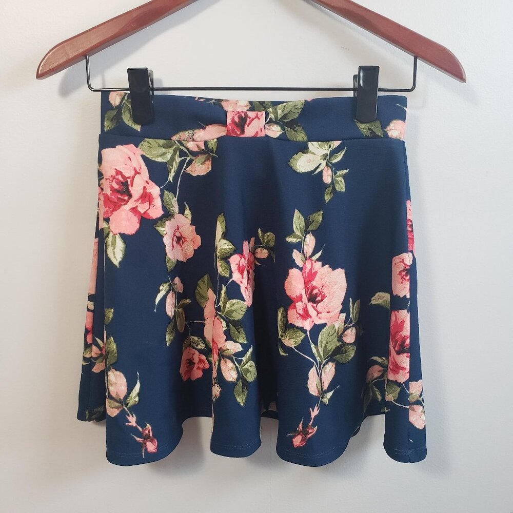 Heart & Arrow Girls Skirt Sz 12 Elastic Waist Floral Pull On Twirly Casual / A53